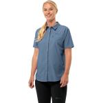 Blaue Kurzärmelige Jack Wolfskin Shirts mit Tasche für Damen Größe S 