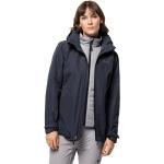 Graue Wasserdichte Winddichte Atmungsaktive Jack Wolfskin 3-in-1 Jacken aus Polyester für Damen Größe M für den für den Winter 