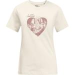 Reduzierte Beige Jack Wolfskin White Herzförmige I Love T-Shirts aus Baumwolle für Damen Größe XL 