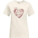 Reduzierte Beige Jack Wolfskin White Herzförmige I Love T-Shirts aus Baumwolle für Damen Größe XS 