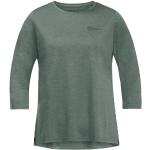 Reduzierte Olivgrüne Langärmelige Jack Wolfskin Crosstrail T-Shirts aus Polyester für Damen Größe L 
