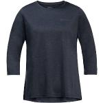 Reduzierte Blaue Langärmelige Jack Wolfskin Crosstrail T-Shirts aus Polyester für Damen Übergrößen 