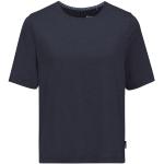 Reduzierte Blaue Langärmelige Jack Wolfskin Travel T-Shirts aus Polyester für Damen Größe L 