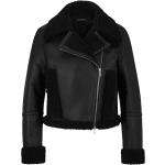 Schwarze HUGO BOSS HUGO Jacken mit Fellkapuze aus Kunstleder für Damen Größe S 
