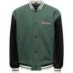 Reduzierte Dunkelgrüne Only & Sons College-Jacken aus PU für Herren Größe S für den für den Herbst 