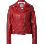 Reduzierte Rote Unifarbene Gipsy Gefütterte Lederjacken mit Reißverschluss aus Leder für Damen Größe M für den für den Winter 