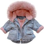Pinke Gesteppte Elegante Wasserdichte Kinderjeansjacken aus Fleece für Babys 