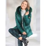 Grüne bader Stehkragen Winterjacken mit Reißverschluss aus Taft mit Kapuze für Damen Größe XXL für den für den Winter 