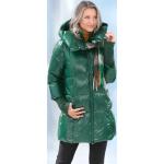 Dunkelgrüne bader Winterjacken aus Taft mit Kapuze für Damen Größe M für den für den Winter 
