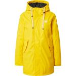 Reduzierte Gelbe Wasserdichte Gefütterte Regenjacken mit Reißverschluss aus PU mit Kapuze für Damen Größe XL für den für den Winter 
