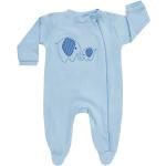 Blaue Motiv Kinderschlafanzüge & Kinderpyjamas mit Reißverschluss aus Baumwolle für Babys Größe 56 1-teilig 