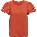 Reduzierte Braune Bestickte Halblangärmelige Jacqueline de Yong T-Shirts für Damen Größe M für den für den Sommer 