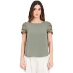 Reduzierte Grüne Bestickte Elegante Halblangärmelige Jacqueline de Yong T-Shirts aus Baumwolle für Damen Größe L 
