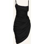 Reduzierte Schwarze Jacquemus Wasserfall-Ausschnitt Spaghettiträger-Kleider mit Reißverschluss aus Baumwolle für Damen Größe M 