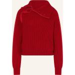 Reduzierte Rote Jacquemus Asymmetrische Pullover mit Knopf aus Wolle für Damen Größe S 