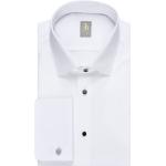 Reduzierte Weiße Unifarbene Langärmelige Jacques Britt Kentkragen Hemden mit Kent-Kragen aus Baumwolle für Herren Größe L 