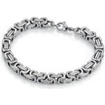 Silberne Königsarmbänder & Königsketten Armbänder glänzend aus Stahl für Damen 