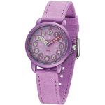 Violette 3 Bar wasserdichte Jacques Farel Metallarmbanduhren mit Mineralglas-Uhrenglas für Kinder zum Lernen 