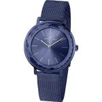 Blaue Jacques Lemans Quarz Stahlarmbanduhren mit Analog-Zifferblatt mit Mineralglas-Uhrenglas für Damen 