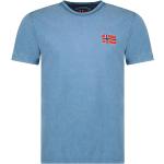 Blaue Geographical Norway T-Shirts aus Baumwolle für Herren 