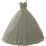 Silberne Jaeden Cinderella Maxi Lange Abendkleider aus Tüll für Damen Größe M für die Braut 