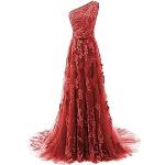 Rote Jaeden Maxi Lange Abendkleider aus Spitze für Damen Größe S zum Abschlussball 