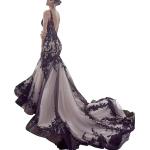 Schwarze Jaeden V-Ausschnitt Brautkleider Meerjungfrau & Hochzeitskleider Meerjungfrau aus Tüll für Damen Größe 3 XL für die Braut 