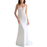 Weiße Ärmellose Jaeden Standesamtkleider aus Satin für Damen Größe S für die Braut 