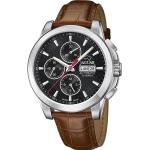 Jaguar Watches Runde Automatik Stahlarmbanduhren mit Chronograph-Zifferblatt mit Saphir mit Saphirglas-Uhrenglas mit Lederarmband für Herren 
