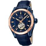Blaue 10 Bar wasserdichte Wasserdichte Schweizer Jaguar Watches Automatik Herrenarmbanduhren aus Edelstahl mit Saphir mit Lederarmband 