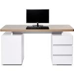 Jahnke Schreibtisch CU-LIBRE C 250, wechselseitig montierbar riviera eiche, matt weiß, weiß Schreibtische Bürotische und Büromöbel