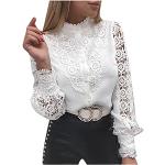 Beige Karo Business Tunika-Blusen mit Reißverschluss aus Chiffon mit Kapuze für Damen Übergrößen Große Größen für den für den Sommer 