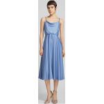 Blaue Jake*s Midi Wasserfall-Ausschnitt Chiffon-Abendkleider mit Reißverschluss aus Chiffon für Damen Größe XS 