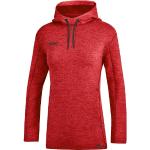 Rote Melierte Sportliche Jako Premium Damenhoodies & Damenkapuzenpullover aus Polyester mit Kapuze Größe XS 
