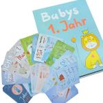 JAKO-O Meilensteinkarten Baby Karten Geburt + Erstes Jahr | Meilensteine Baby | Karten auch als Tagebuch zum Beschriften und Erinnern