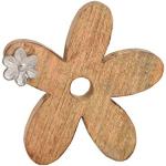 jakopabra Deko Blume aus Holz 21cm / Holzblume mit Metall Verzierung/Blume zum Hinstellen