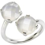 Silberne Runde Mondstein Ringe aus Silber für Damen 