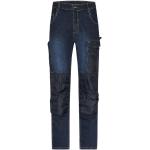 Blaue James & Nicholson Bio Stretch-Jeans mit Reißverschluss aus Baumwolle für Herren Größe XL 