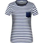 Dunkelblaue Gestreifte James & Nicholson Bio Shirts mit Tasche für Damen Größe L für den für den Sommer 
