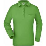 Grüne Langärmelige James & Nicholson Langarm-Poloshirts mit Knopf trocknergeeignet für Damen Größe XXL 