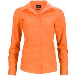 Orange Langärmelige James & Nicholson Damenlangarmhemden aus Popeline maschinenwaschbar Größe XL 