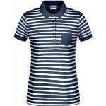Marineblaue Maritime James & Nicholson Bio Shirts mit Tasche mit Knopf für Damen Größe XL für den für den Frühling 