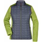 Grüne Melierte James & Nicholson Damensteppmäntel & Damenpuffercoats mit Reißverschluss aus Fleece Größe M für den für den Herbst 