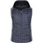 Graue Gesteppte James & Nicholson Damensteppmäntel & Damenpuffercoats mit Reißverschluss aus Fleece mit Kapuze Größe XL 