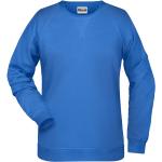 Cobaltblaue James & Nicholson Bio Damensweatshirts mit Reißverschluss mit Kapuze Größe L 