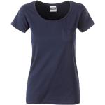 Dunkelblaue James & Nicholson Bio T-Shirts für Damen Größe S für den für den Sommer 
