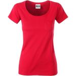 Rote James & Nicholson Bio T-Shirts für Damen Größe XS für den für den Sommer 
