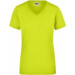 Neongelbe James & Nicholson V-Ausschnitt T-Shirts für Damen Größe 4 XL 