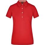 Rote Bestickte Elegante Kurzärmelige James & Nicholson Kurzarm-Poloshirts aus Baumwolle für Damen Größe S 