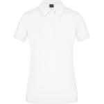 Weiße Bestickte Elegante Kurzärmelige James & Nicholson Kurzarm-Poloshirts aus Baumwolle für Damen Größe L 